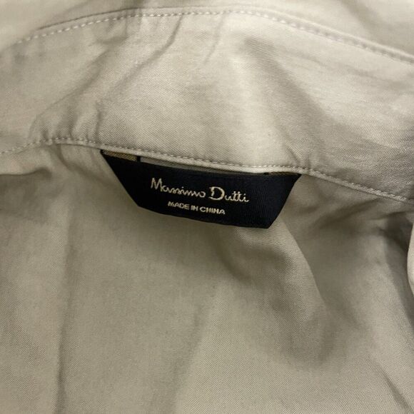 Massimo Dutti Womens Flowing Trench Jumpsuit Size M Khaki Wide Leg 6671/400 NWD - Picture 4 of 10